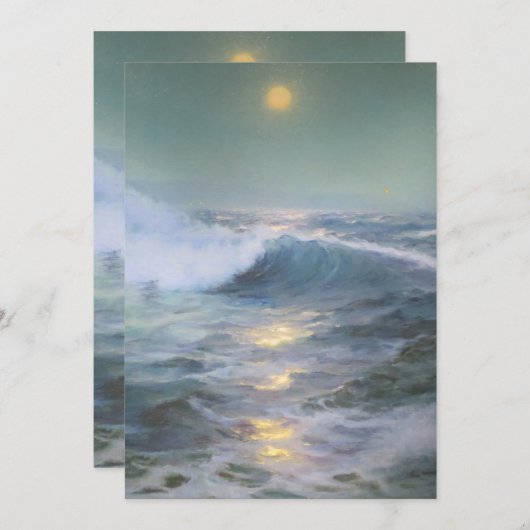 Sanftes Sonnenuntergangsgemälde Einladung (Vorne/Hinten)