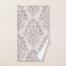 Sanftes Taupe-Damask Wasserfarbe Klassisches Flora