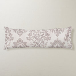 Sanftes Taupe-Damask Wasserfarbe Klassisches Flora Seitenschläferkissen