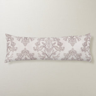 Sanftes Taupe-Damask Wasserfarbe Klassisches Flora Seitenschläferkissen