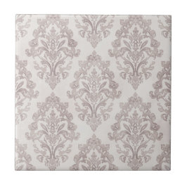 Sanftes Taupe Damast Wasserfarbe Klassisches Flora Fliese