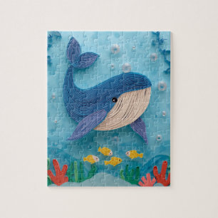 Sanftes Wal-Kalb-Papierkunstwerk Puzzle