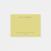 Sanftes Warmgelb Minimalistisch  Post-it Klebezettel (Vorderseite)