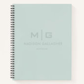 Sanftes weiches Licht Pastell-Salbei-Moos-Grün Far Notizblock (Vorderseite)