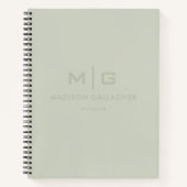 Sanftes weiches Licht Pastell-Salbei-Moos-Grün-Far Notizblock (Vorderseite)