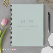 Sanftes weiches Licht Pastell-Salbei-Moos-Grün Far Notizblock