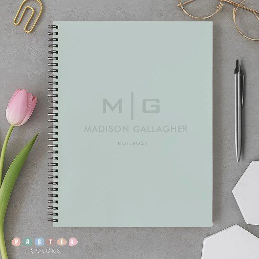 Sanftes weiches Licht Pastell-Salbei-Moos-Grün Far Notizblock