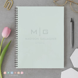 Sanftes weiches Licht Pastell-Salbei-Moos-Grün Far Notizblock