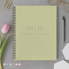 Sanftes weiches Licht Pastell-Salbei-Moos-Grün Far Notizblock