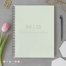 Sanftes, weiches Licht, pastellfarbener Salbeimoss Notizblock