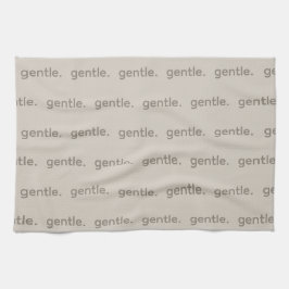 Sanftes wiederholtes Wortmuster Gemütlich, ruhig u Geschirrtuch