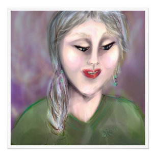 Sanftes Wissen Modernes Weibliches Porträt-Wandkun Fotodruck