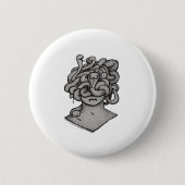 Sanftmütiger Medusa-Knopf Button (Vorderseite)