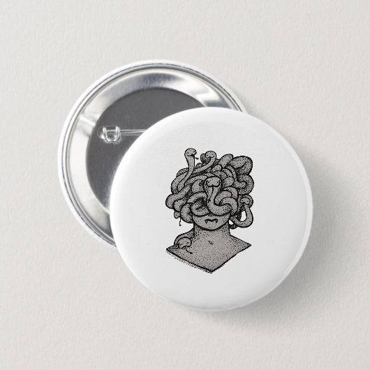 Sanftmütiger Medusa-Knopf Button (Vorne & Hinten)