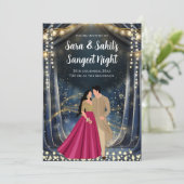 Sangeet cards Digital Indian Wedding lädt ein Einladung (Stehend Vorderseite)