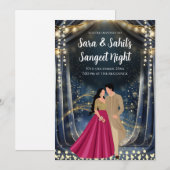 Sangeet cards Digital Indian Wedding lädt ein Einladung (Vorne/Hinten)