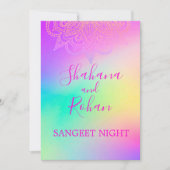 Sangeet Indian Style Colorful Elegant Einladung (Vorderseite)
