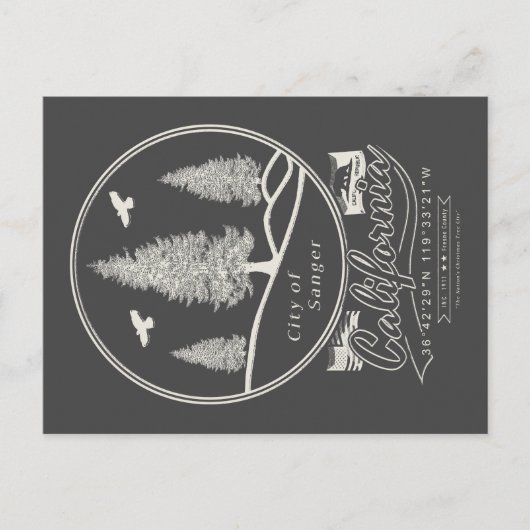 SANGER FRESNO KALIFORNIA POSTKARTE (Vorderseite)