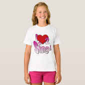 Sänger, ich Liebe 2 Sing T-Shirt (Vorne ganz)