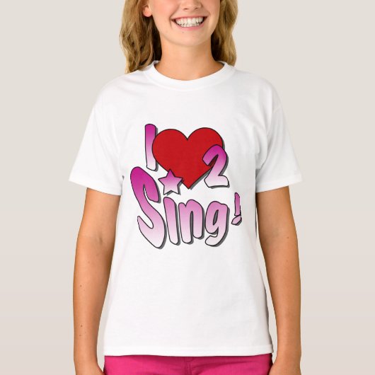 Sänger, ich Liebe 2 Sing T-Shirt (Vorderseite)