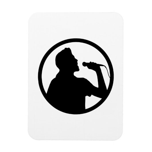 Sänger Icon - Karaoke Logo Magnet (Vertikal)