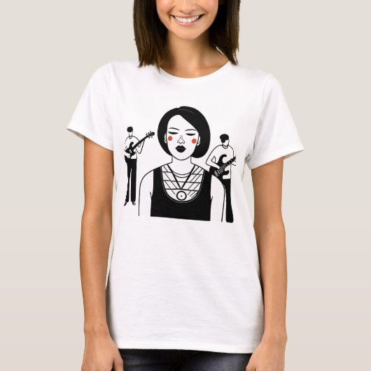 Sänger in einem Band-T - Shirt (Vorderseite)