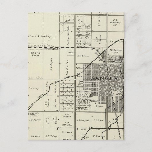 Sanger, Kalifornien Postkarte (Vorderseite)