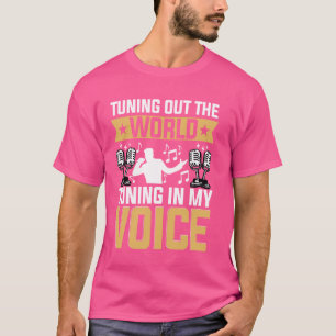 Sänger Mikrofon Musiknoten Musiker Singen Gesang T-Shirt