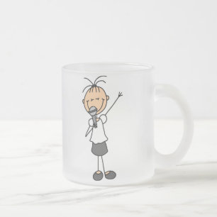 Sänger-Mug mit Stockfigur Mattglastasse