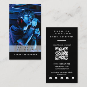 Sänger Musiker Songwriter Musik Foto QR Code Visitenkarte
