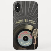 Sänger Retro Mikrofon und Vinyl 45 Case-Mate iPhone Hülle (Rückseite)