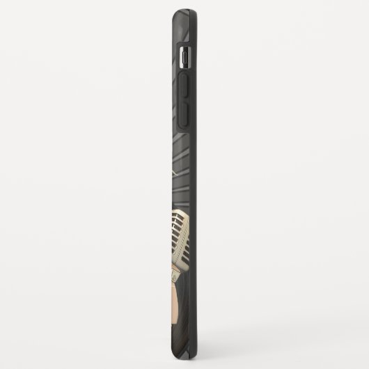 Sänger Retro Mikrofon und Vinyl 45 Case-Mate iPhone Hülle (Hinten/Links)