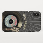 Sänger Retro Mikrofon und Vinyl 45 Case-Mate iPhone Hülle (Rückseite (Horizontal))