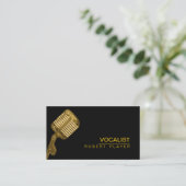 Sänger-Sänger DJ-Musik-Lehrer-Mikrofon-Gold Visitenkarte (Stehend Vorderseite)