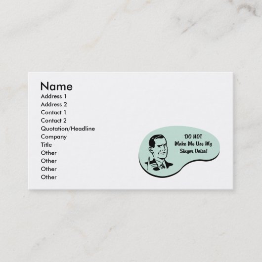 Sänger-Stimme Visitenkarte (Vorderseite)