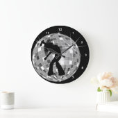 Sänger und Tänzer Silhouette im Diskothek Ball Große Wanduhr (Zuhause)