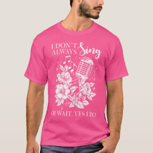 Sänger Vintage-Mikrofon Blumen singendes Mädchen C T-Shirt