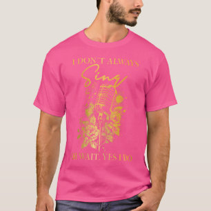 Sänger Vintage-Mikrofon Blumen singendes Mädchen C T-Shirt