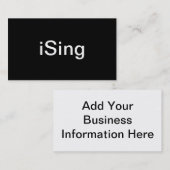 Sänger-Visitenkarte Visitenkarte (Vorne/Hinten)