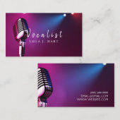 Sänger, Vocalist, Solo, Performance Entertainment  Visitenkarte (Vorne/Hinten)