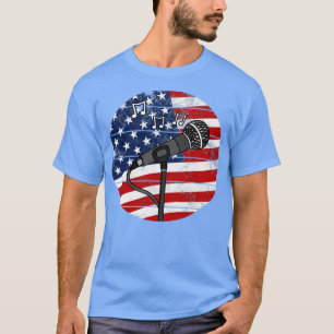 Sänger Vocalist USA Flag Singender Lehrer Musiker T-Shirt