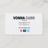 SängerHeadshot für Sänger-Musiker Visitenkarte (Rückseite)