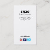 SängerHeadshot für Sänger-Musiker Visitenkarte (Rückseite)