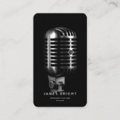 Sängerin Black Silver Mic von Modern Music Produce Visitenkarte (Vorderseite)
