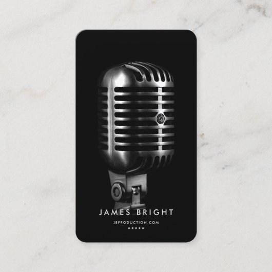 Sängerin Black Silver Mic von Modern Music Produce Visitenkarte (Vorderseite)