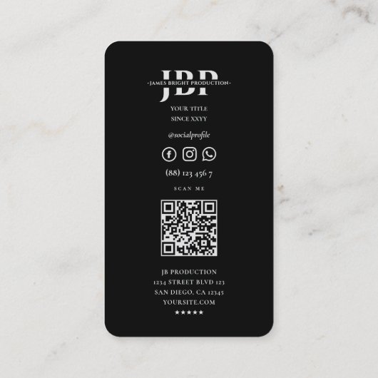 Sängerin Black Silver Mic von Modern Music Produce Visitenkarte (Rückseite)