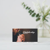 Sängerin mit Mikrofon im Studio Visitenkarte (Stehend Vorderseite)