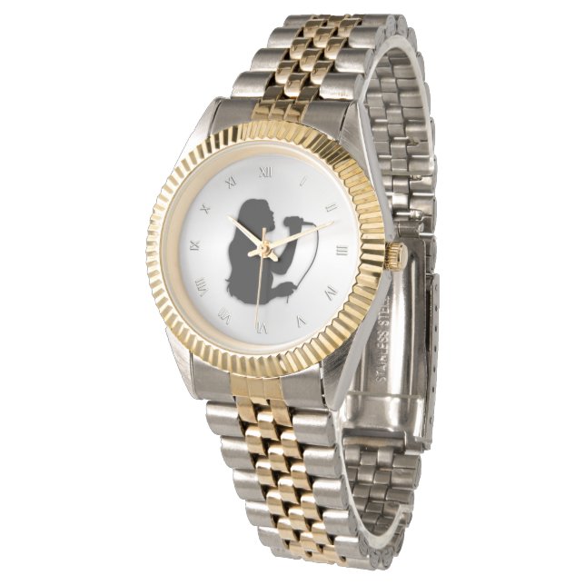 Sängerin mit römischen Zahlen Armbanduhr (Schrägansicht)