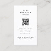 Sängerin Musical Artist Foto Social Media QR Code Visitenkarte (Rückseite)