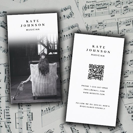 Sängerin Musical Artist Foto Social Media QR Code Visitenkarte